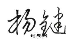 骆恒光杨键草书个性签名怎么写