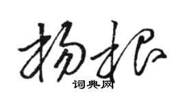 骆恒光杨根草书个性签名怎么写