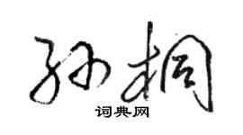 骆恒光孙桐草书个性签名怎么写