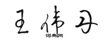 骆恒光王伟丹草书个性签名怎么写