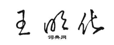 骆恒光王明化草书个性签名怎么写