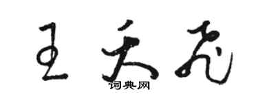 骆恒光王夭飞草书个性签名怎么写