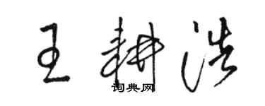 骆恒光王耕浩草书个性签名怎么写