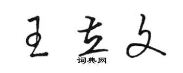 骆恒光王立文草书个性签名怎么写