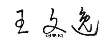 骆恒光王文逸草书个性签名怎么写