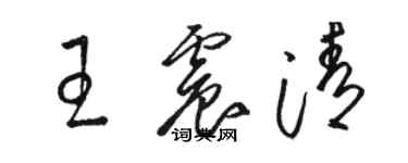 骆恒光王震清草书个性签名怎么写