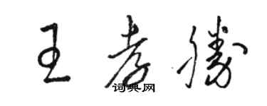 骆恒光王孝胜草书个性签名怎么写