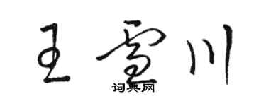 骆恒光王雪川草书个性签名怎么写