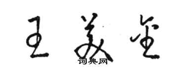 骆恒光王美金草书个性签名怎么写