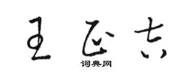 骆恒光王正吉草书个性签名怎么写
