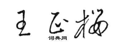 骆恒光王正樱草书个性签名怎么写