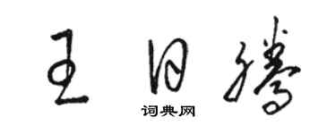 骆恒光王日腾草书个性签名怎么写