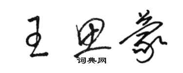 骆恒光王思蒙草书个性签名怎么写