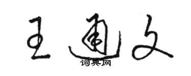 骆恒光王通文草书个性签名怎么写