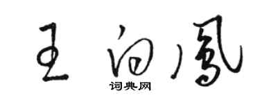 骆恒光王白凤草书个性签名怎么写