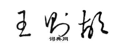 骆恒光王则胡草书个性签名怎么写