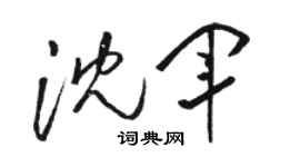 骆恒光沈军草书个性签名怎么写