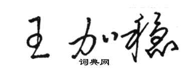骆恒光王加稳草书个性签名怎么写