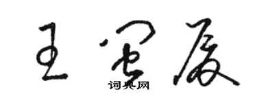 骆恒光王闽厦草书个性签名怎么写
