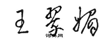 骆恒光王翠媚草书个性签名怎么写
