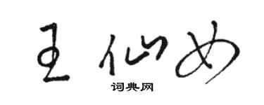 骆恒光王仙女草书个性签名怎么写