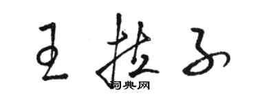 骆恒光王拉子草书个性签名怎么写