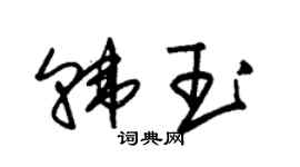 朱锡荣韩玉草书个性签名怎么写