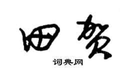 朱锡荣田贺草书个性签名怎么写