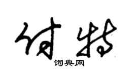 朱锡荣付特草书个性签名怎么写