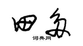 朱锡荣田多草书个性签名怎么写