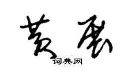 朱锡荣黄展草书个性签名怎么写