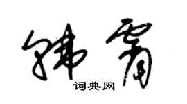 朱锡荣韩霄草书个性签名怎么写