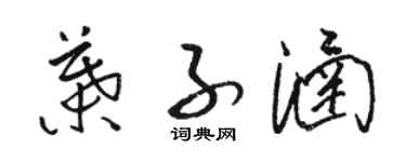 骆恒光叶子涵草书个性签名怎么写