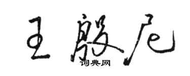 骆恒光王殷尼草书个性签名怎么写