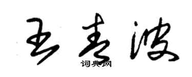 朱锡荣王青波草书个性签名怎么写