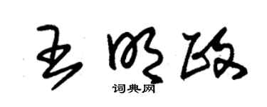 朱锡荣王明政草书个性签名怎么写