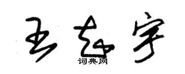 朱锡荣王知宇草书个性签名怎么写