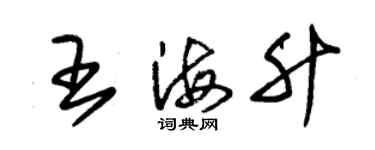 朱锡荣王海升草书个性签名怎么写