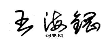朱锡荣王海钢草书个性签名怎么写