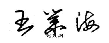 朱锡荣王业海草书个性签名怎么写