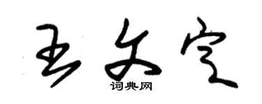 朱锡荣王文定草书个性签名怎么写