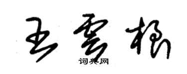朱锡荣王云根草书个性签名怎么写