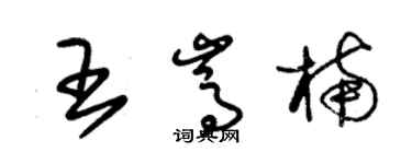 朱锡荣王嵩楠草书个性签名怎么写