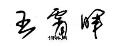 朱锡荣王霄晖草书个性签名怎么写