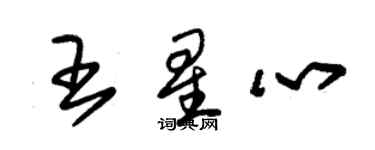 朱锡荣王星心草书个性签名怎么写