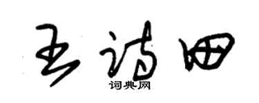 朱锡荣王诗田草书个性签名怎么写