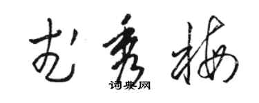 骆恒光武秀梅草书个性签名怎么写