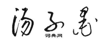 骆恒光汤子墨草书个性签名怎么写