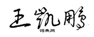 曾庆福王凯鹏草书个性签名怎么写