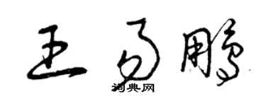 曾庆福王易鹏草书个性签名怎么写